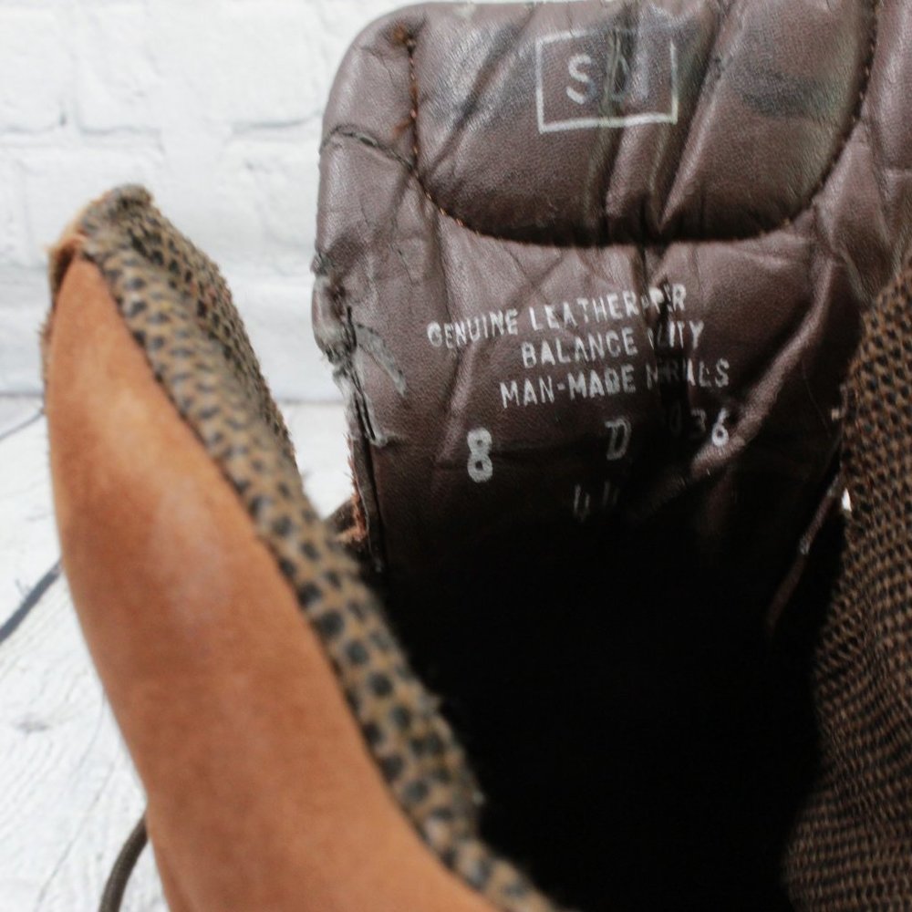 Carolina Brown Leather Lace-up Padded Chukka Work Ankle Boots Size 8 D - Picture 7 of 9